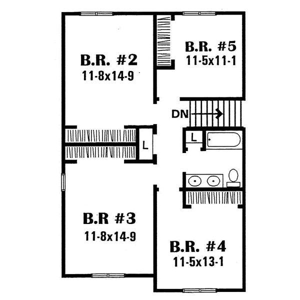 Traditional Floor Plan - Upper Floor Plan #50-215