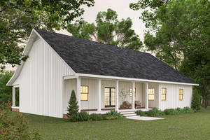 Exterior - Rear Elevation for Traditional House Plan #44-236 - 3 bed, 2 bath