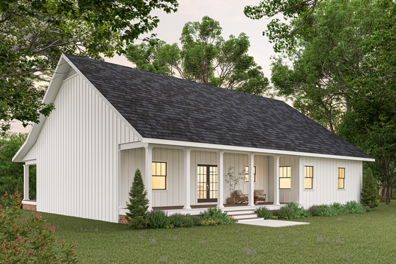 Exterior - Rear Elevation for Traditional House Plan #44-236 - 3 bed, 2 bath
