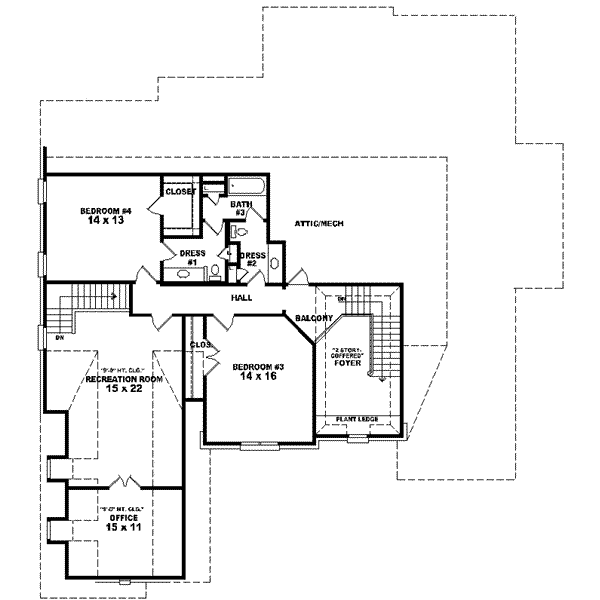 European Floor Plan - Upper Floor Plan #81-635