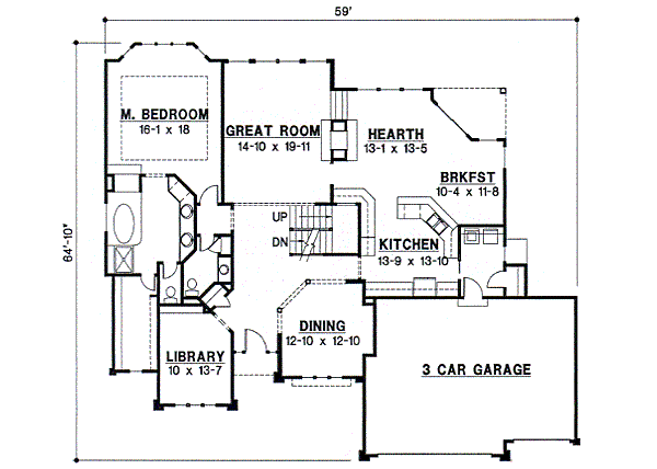 European Floor Plan - Main Floor Plan #67-706