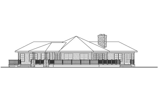 Exterior - Rear Elevation for Craftsman House Plan #124-1092 - 3 bed, 2 bath
