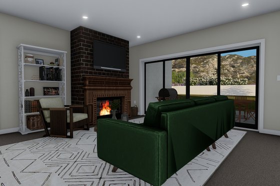 Interior - Family Room 1 for Traditional House Plan #1060-59 - 3 bed, 2 bath