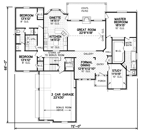 Traditional Floor Plan - Main Floor Plan #65-353