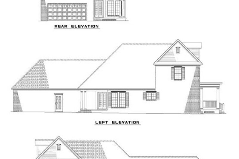 Architectural House Design - Exterior - Rear Elevation for Traditional House Plan #17-289 - 3 bed, 2.5 bath