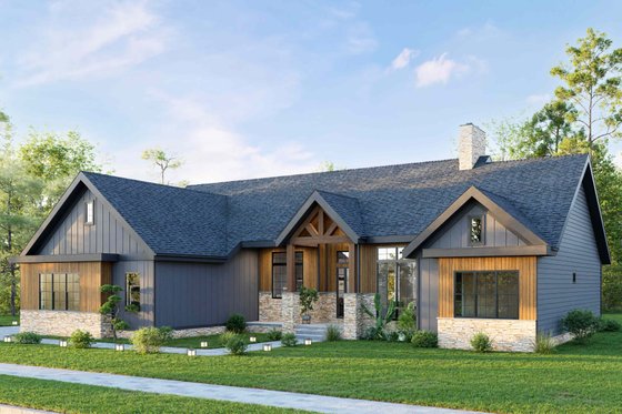 Exterior - Front Elevation 3 for Craftsman House Plan #1089-62 - 3 bed, 2.5 bath