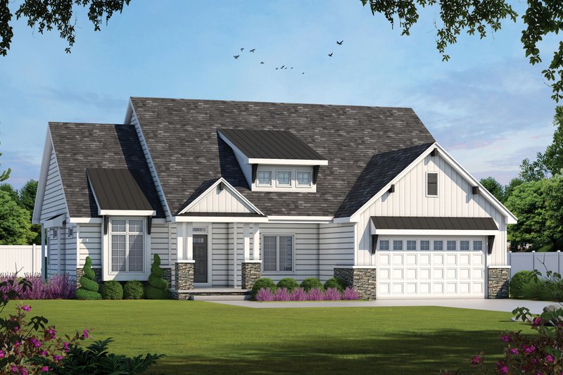 Architectural House Design - Ranch Exterior - Front Elevation Plan #20-2514