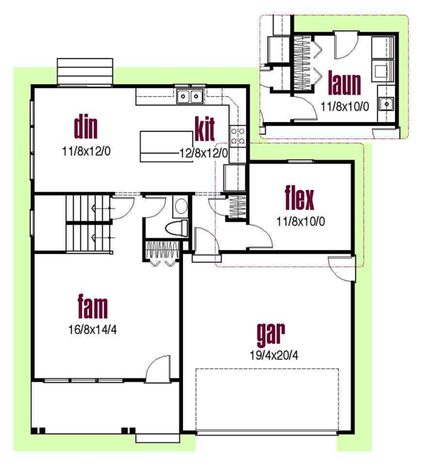 Home Plan - Farmhouse Floor Plan - Main Floor Plan #435-2