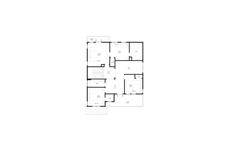 Dream House Plan - Floor Plan - Upper Floor for Contemporary House Plan #1129-25 - 4 bed, 3 bath