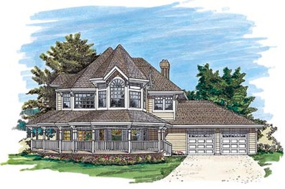Exterior - Front Elevation for Victorian House Plan #47-292 - 4 bed, 2.5 bath
