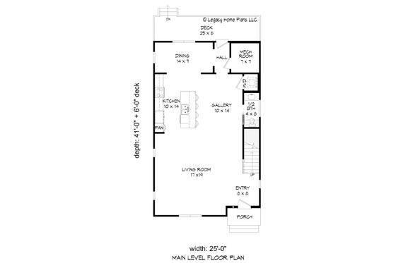 Floor Plan - Main Floor for Modern House Plan #932-765 - 3 bed, 3.5 bath