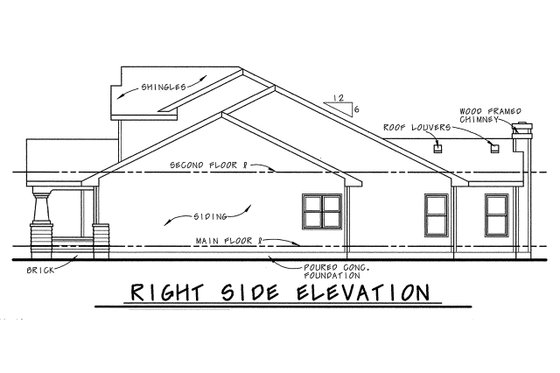 Exterior - Other Elevation 1 for Craftsman House Plan #20-1235 - 4 bed, 3 bath