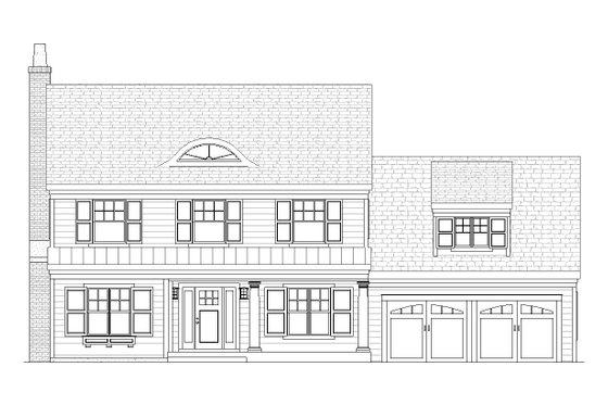 Exterior - Front Elevation 3 for Colonial House Plan #901-10 - 3 bed, 2.5 bath