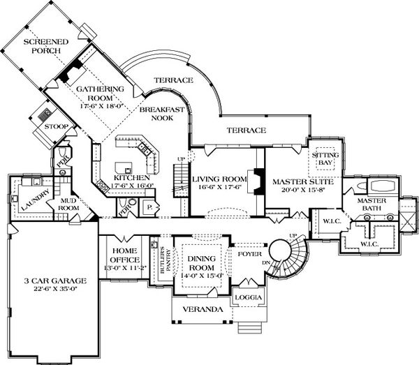 Dream House Plan - European Floor Plan - Main Floor Plan #453-23