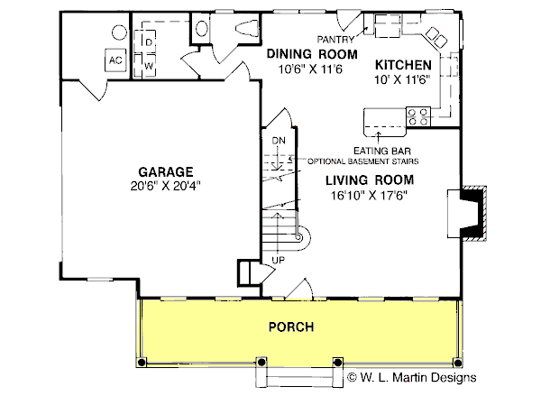 Architectural House Design - Country Floor Plan - Main Floor Plan #20-302