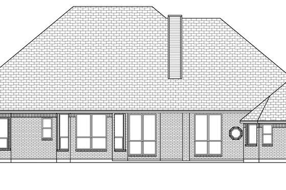 Exterior - Rear Elevation for European House Plan #84-625 - 3 bed, 2.5 bath