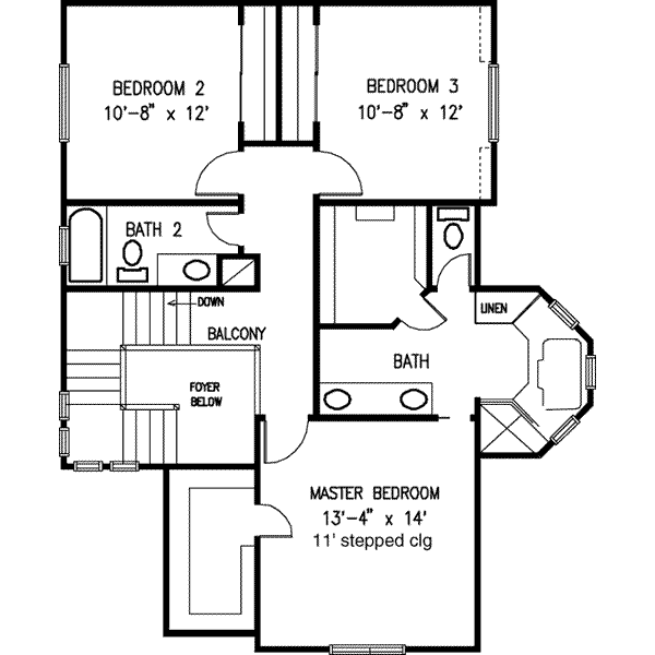 Bungalow Floor Plan - Upper Floor Plan #410-268