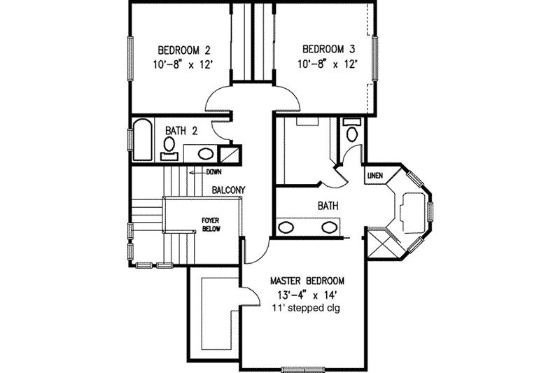 Dream House Plan - Floor Plan - Upper Floor for Bungalow House Plan #410-268 - 3 bed, 3.5 bath