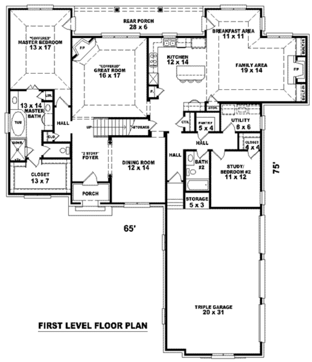 European Style House Plan 3 Beds 3 Baths 2995 Sqft Plan 81 1171