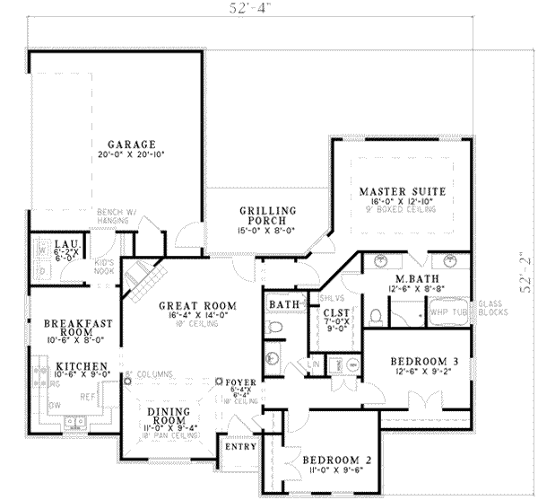 House Design - Traditional Floor Plan - Main Floor Plan #17-2125