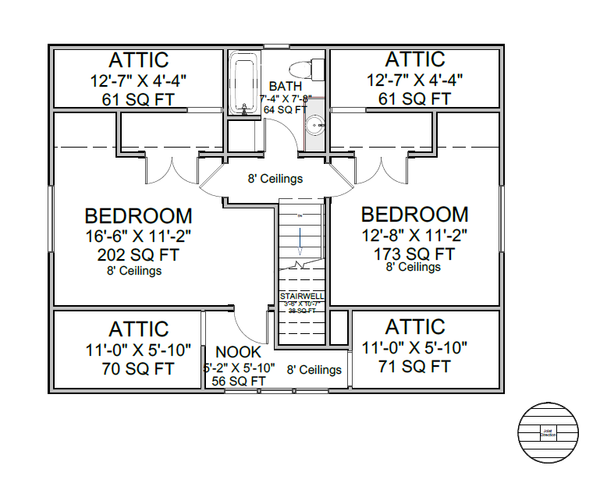 Cottage Floor Plan - Upper Floor Plan #1116-23