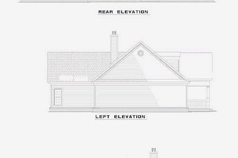 Home Plan - Exterior - Rear Elevation for Southern House Plan #17-536 - 3 bed, 2 bath