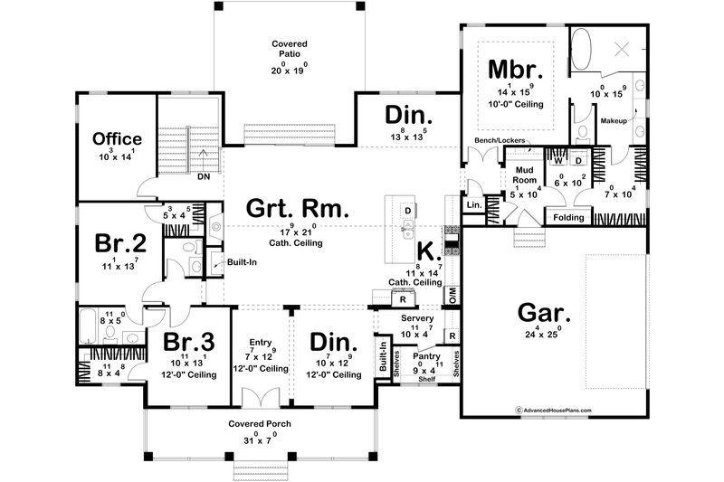 Home Plan - Floor Plan - Main Floor for Modern House Plan #455-354 - 3 bed, 2.5 bath