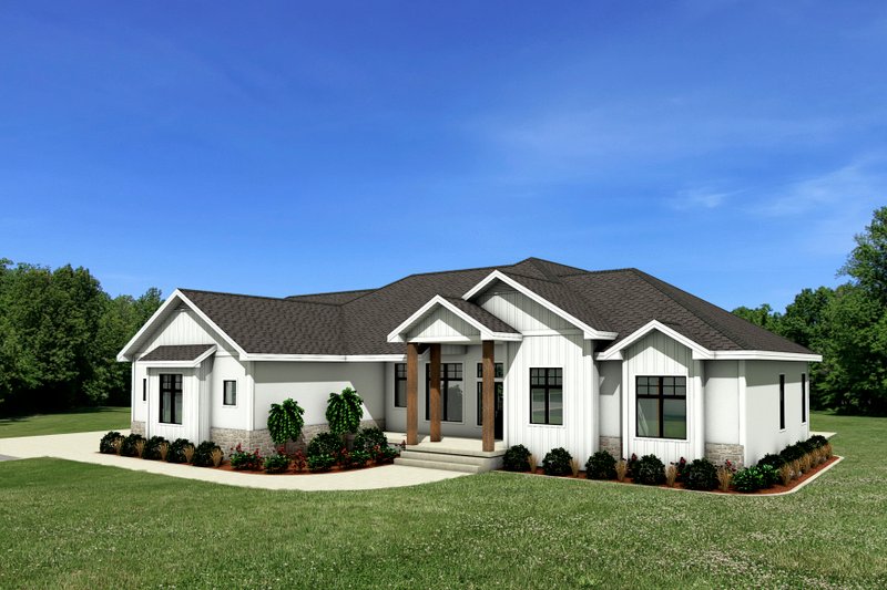 House Blueprint - Ranch Exterior - Front Elevation Plan #1084-2
