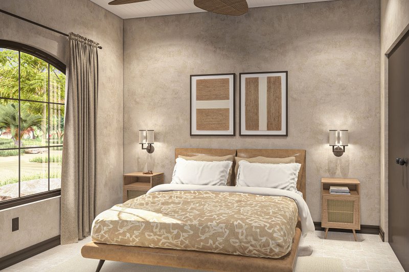 Architectural House Design - Interior - Bedroom for Adobe / Southwestern House Plan #455-449 - 1 bed, 1 bath