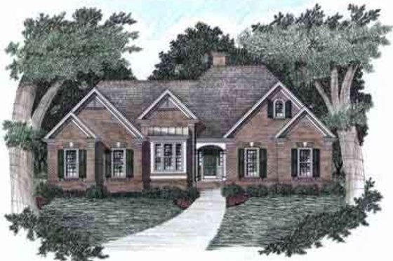 Exterior - Front Elevation for Traditional House Plan #129-126 - 3 bed, 2.5 bath