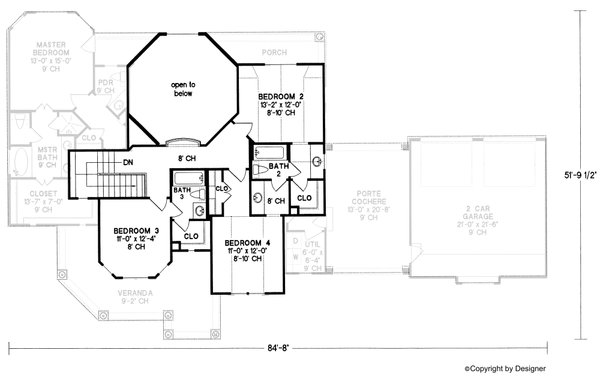 Architectural House Design - Victorian Floor Plan - Upper Floor Plan #20-938