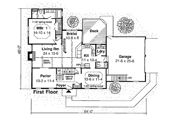 Floor Plan - Main Floor for Traditional House Plan #312-793 - 3 bed, 2.5 bath