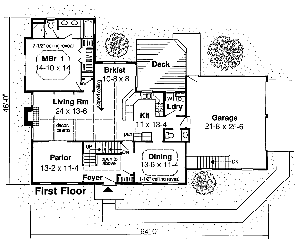 Floor Plan - Main Floor for Traditional House Plan #312-793 - 3 bed, 2.5 bath