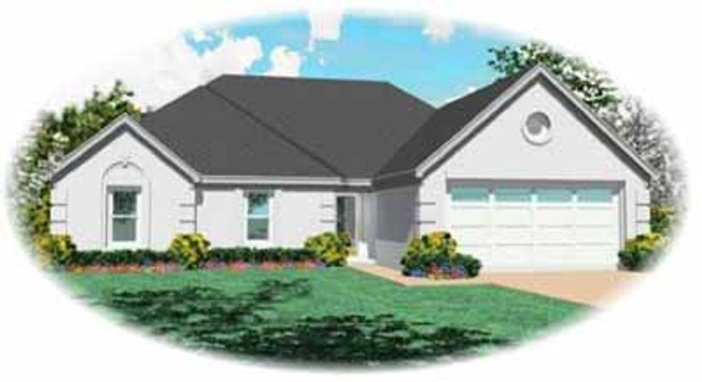 Exterior - Front Elevation 2 for European House Plan #81-226 - 3 bed, 2 bath