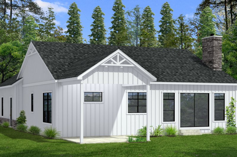 House Design - Exterior - Rear Elevation for Craftsman House Plan #1057-44 - 2 bed, 2 bath