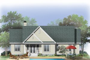 Exterior - Rear Elevation for Traditional House Plan #929-880 - 3 bed, 2 bath
