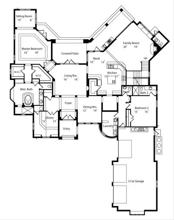 European Floor Plan - Main Floor Plan #417-428