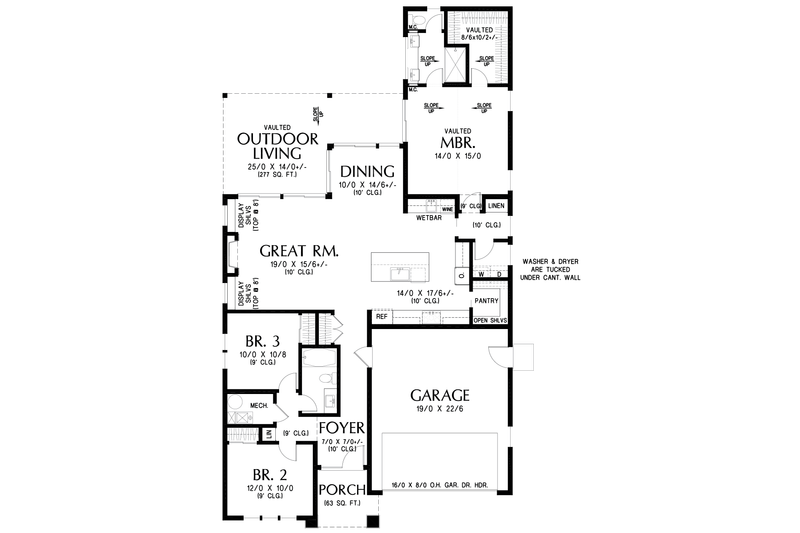 Home Plan - Floor Plan - Main Floor for Contemporary House Plan #48-1235 - 3 bed, 2 bath