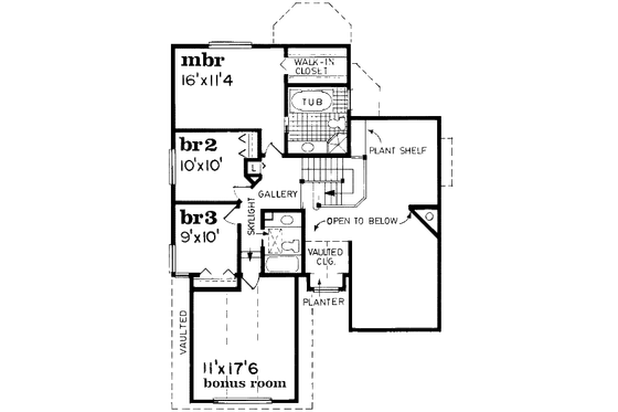 Floor Plan - Upper Floor for Traditional House Plan #47-578 - 3 bed, 2.5 bath
