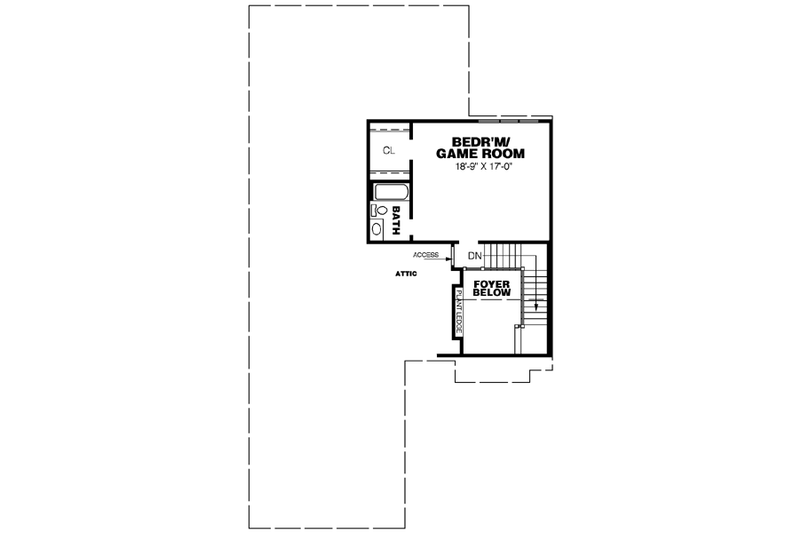 Architectural House Design - Floor Plan - Upper Floor for European House Plan #34-191 - 4 bed, 3 bath
