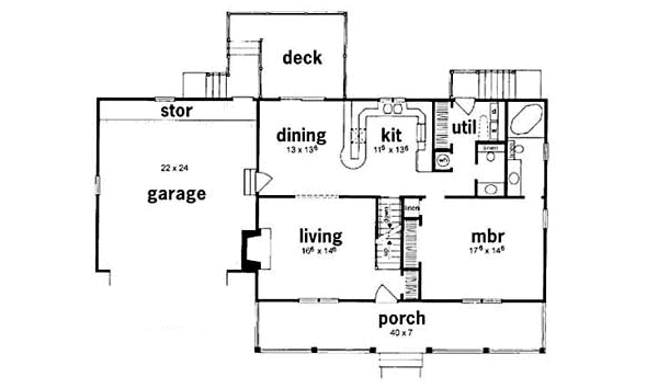Country Floor Plan - Main Floor Plan #36-149