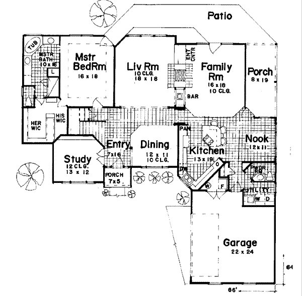 Home Plan - European Floor Plan - Main Floor Plan #52-124