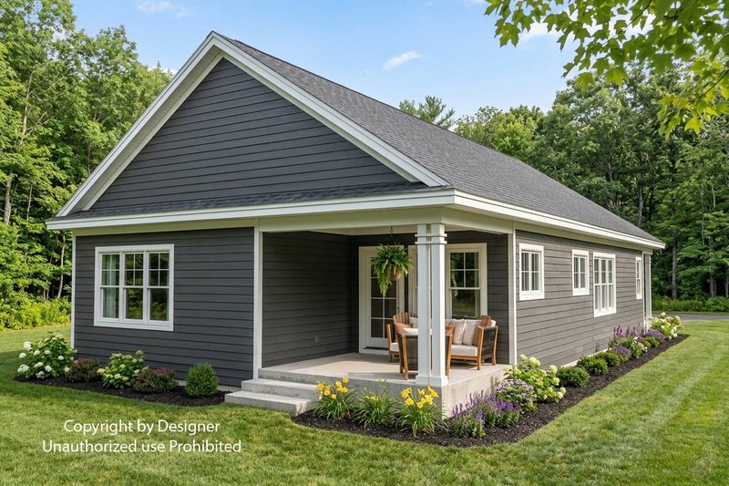 House Blueprint - Exterior - Rear Elevation 1 for Farmhouse House Plan #51-1546 - 2 bed, 2 bath