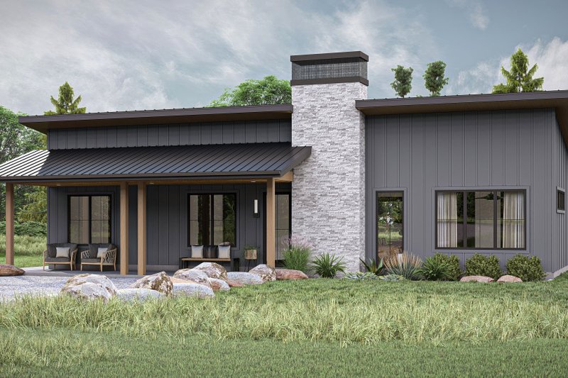 House Plan Design - Modern Exterior - Front Elevation Plan #455-470