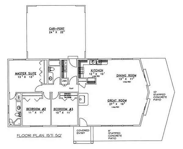 Home Plan - Ranch Floor Plan - Main Floor Plan #117-528