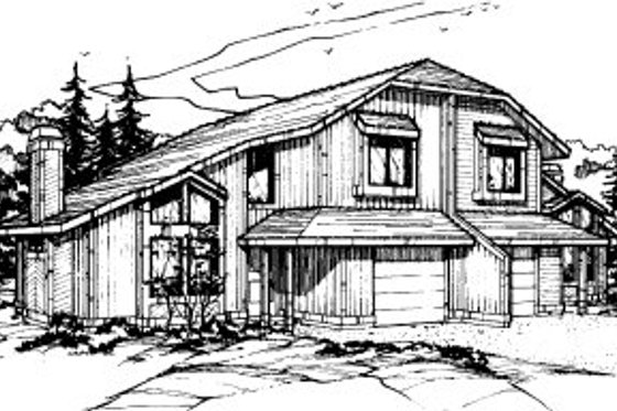 Exterior - Front Elevation for Traditional House Plan #303-248 - 2 bed, 2 bath