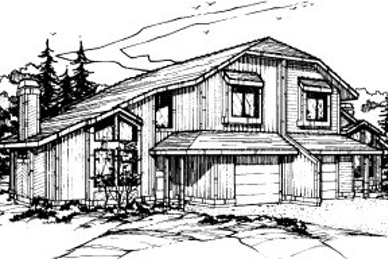 Exterior - Front Elevation 2 for Traditional House Plan #303-248 - 2 bed, 2 bath