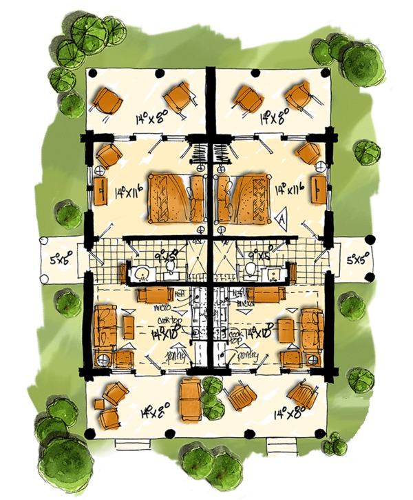 Dream House Plan - Log Floor Plan - Main Floor Plan #942-51