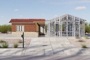 Adobe / Southwestern Style House Plan - 3 Beds 2 Baths 100 Sq/Ft Plan #1106-105 Exterior 
