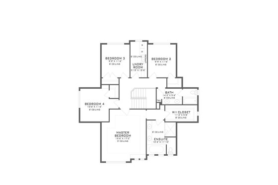 Floor Plan - Upper Floor for Craftsman House Plan #1086-18 - 4 bed, 2.5 bath